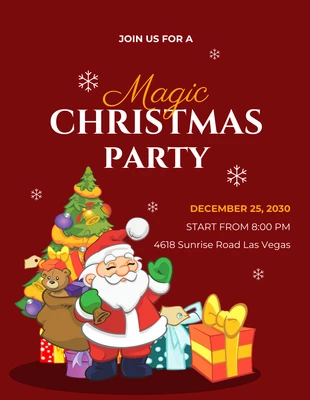 Free  Template: Magic Christmas Party Flyer Template