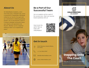 Free interactive Template: Volleyball Sport Academy Tri-fold Brochure Template