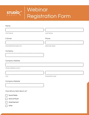 business  Template: Red Damask Webinar Registration Form Template