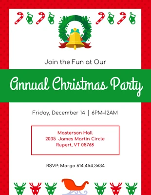 Free  Template: Fun Red Christmas Party Invitation