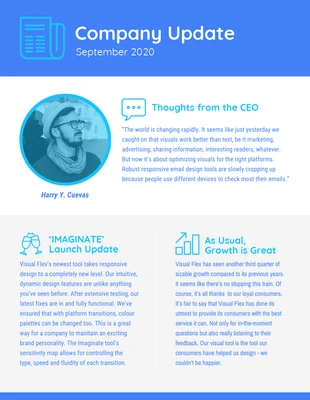 Free  Template: Blue Company Update Newsletter Template