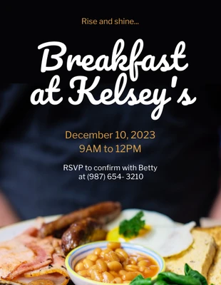 Free  Template: Breakfast Bash Party Invitation