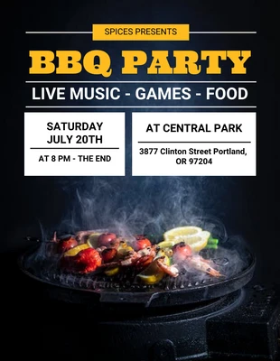 Free  Template: Simple BBQ Party Flyer Template