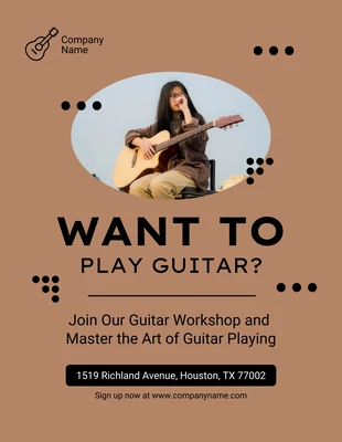 Free  Template: Guitar Workshop Flyer Template