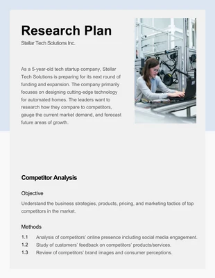 Free  Template: Light Blue Research Plan Template