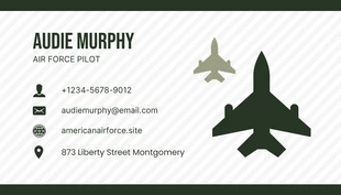 White And Dark Green Minimalist Seamless Grid Military Business Card - Page 2