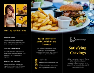 Free  Template: Black Yellow Food Brochure Template