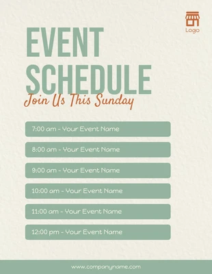 Free  Template: Light Yellow Modern Texture Event Schedule Template