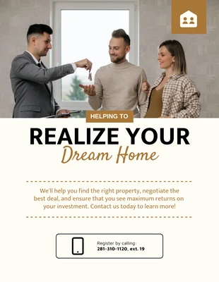 Free  Template: Stock Real Estate Agent Flyer Template