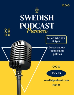 Free  Template: Swedish Podcast Premier Flyer Template