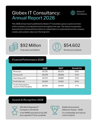 premium  Template: Engineering Consultant Annual Report Template