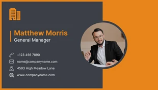 Dark Grey And Orange Minimalist Corporate Business Card - Page 2