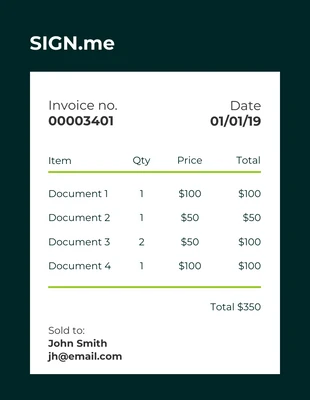 Free  Template: Simple Invoice Template