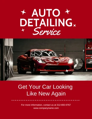 Free  Template: Auto Detailing Service Flyer Template