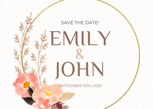 Free  Template: White Floral Save the date Postcard