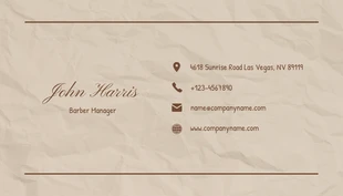 Brown And Cream Texture Classic Vintage Business Card - Page 2