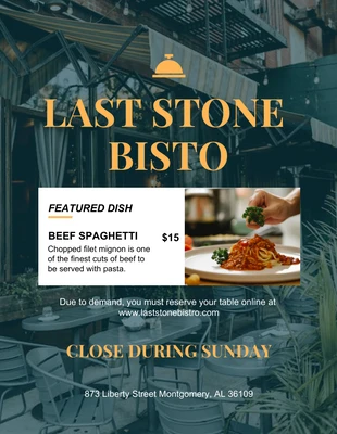 Free  Template: Minimalist Restaurant Bistro Flyer Template