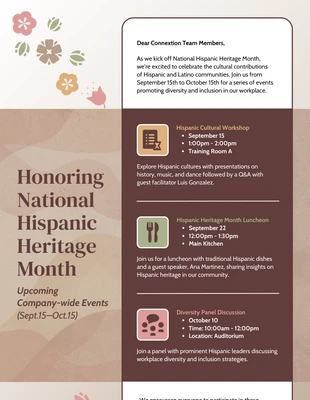 premium  Template: Hispanic Heritage Month in the Workplace Event Newsletter