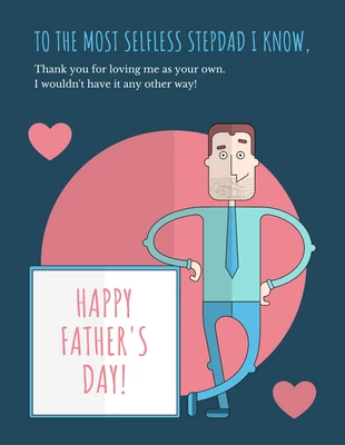 Free  Template: Lovely Stepdad Father's Day Card