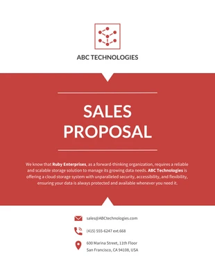 premium  Template: Red Modern Square Sales Proposal Template