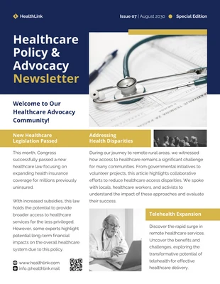 business  Template: Healthcare Policy Newsletter Template