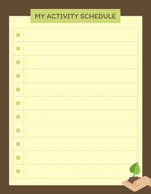 Free interactive Template: Brown Minimalist My Activity Schedule Template