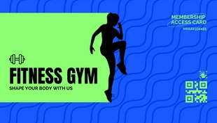 Free  Template: Blue and Green Gym Membership Card