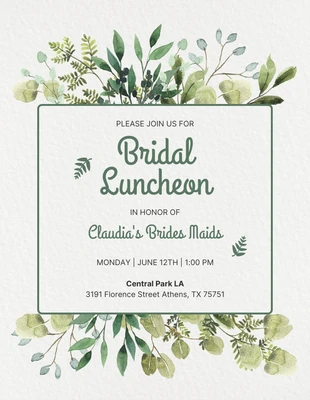 Free  Template: Broken White Modern Aesthetic Bridal Luncheon Invitation