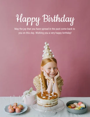 Free  Template: Photo Happy Birthday Flyer Template