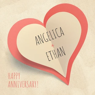 Free  Template: Simple Wedding Anniversary Card