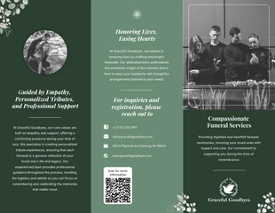 Free interactive Template: Green Funeral Tri-fold Brochure Template