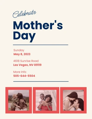 Free  Template: Quarter Spanish White Mother's Day Flyer Template