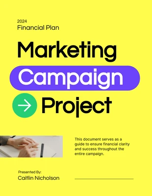 Free  Template: Marketing Campaign Project Financial Plan Template