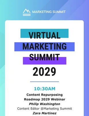 Free  Template: Virtual Marketing Summit Event Program Template