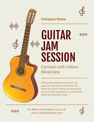 Free  Template: Guitar Jam Session Flyer Template