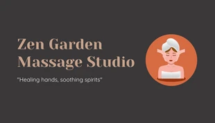 Free  Template: Black and Brown Massage Therapist Business Card