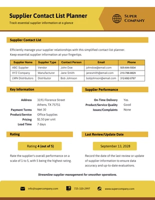 Free  Template: Simple Yellow Brown Procurement Plan Template