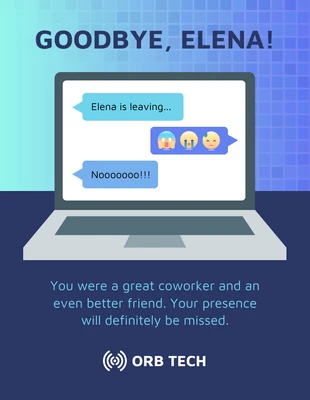 business  Template: Going Away Card for Coworker