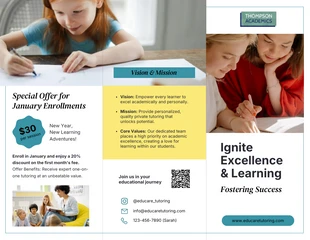 Free interactive Template: Emerald Green Education Trifold Brochure Template