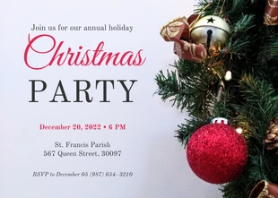 Free  Template: Annual Christmas Party Invitation