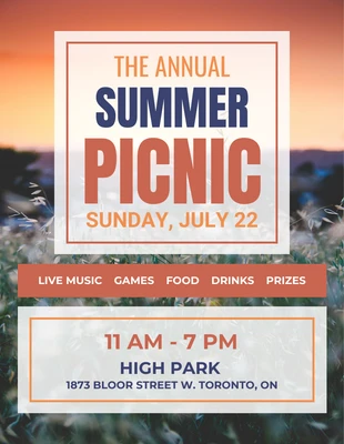 Free  Template: Summer Picnic Event Flyer Template