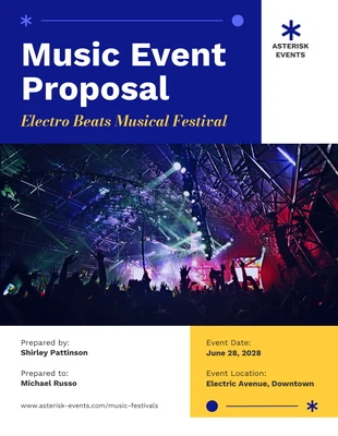 business interactive Template: Yellow and Blue Music Event Proposal