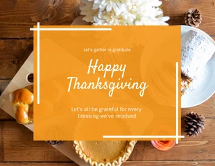 business  Template: Orange Happy Thanksgiving Card