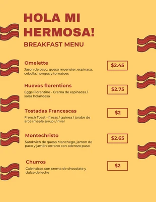 Free  Template: Yellow And Brown Minimalist Breakfast Menu