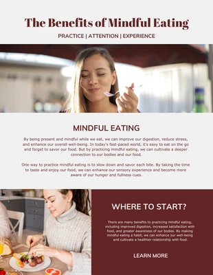 Free  Template: Light Grey Brown Mindful Eating Email Newsletter Template