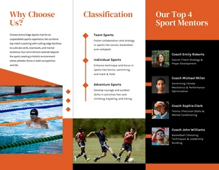 Simple Clean White and Orange Sport Tri-fold Brochure - Page 2