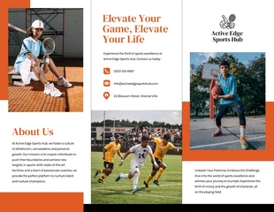 Free  Template: White Orange Sport Tri-fold Brochure Template