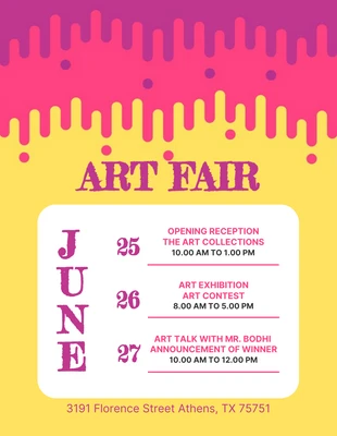 Free  Template: Colorful Modern Playful Art Fair Poster