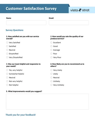 Free  Template: Selago Customer Satisfaction Survey Form Template