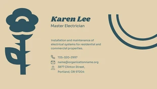 Vintage Dark Green Business Card Electrician - Page 2